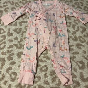 Pink Mermaid Print Kids One Piece